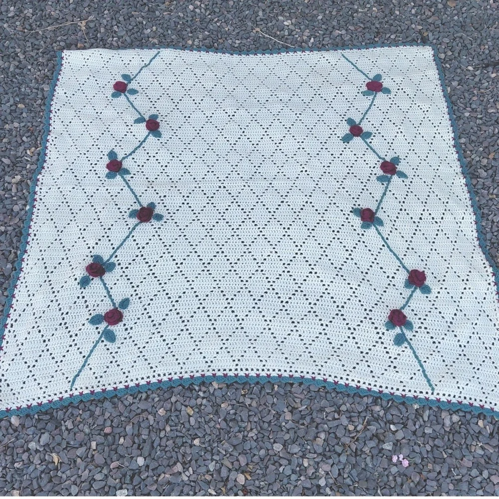 Handmade crochet throw